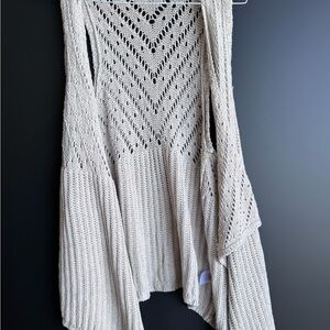 Maurices Cream Shrug with Chevron Lace Pattern